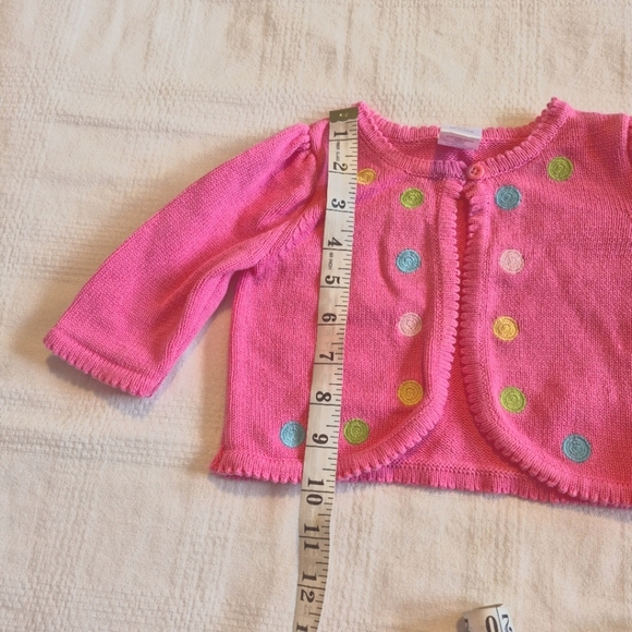Gymboree girls size 3-6 months outlet pink cardigan embroidered dots VGUC - Picture 5 of 5